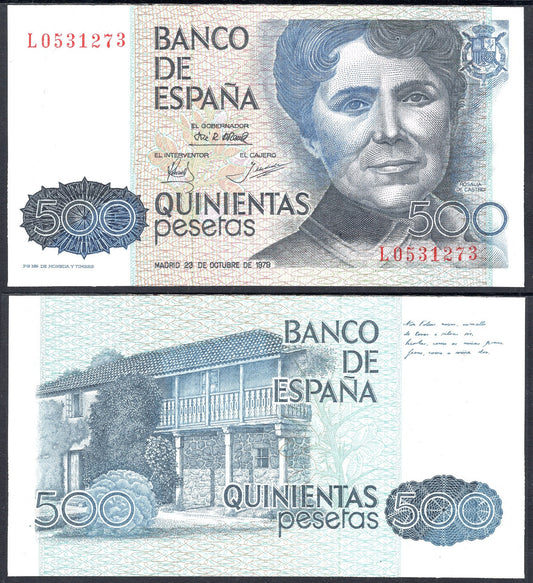 España - 1979 - Billetes Juan Carlos I - Nº 00530 - SC/UNC - 500 pesetas 1979 serie L