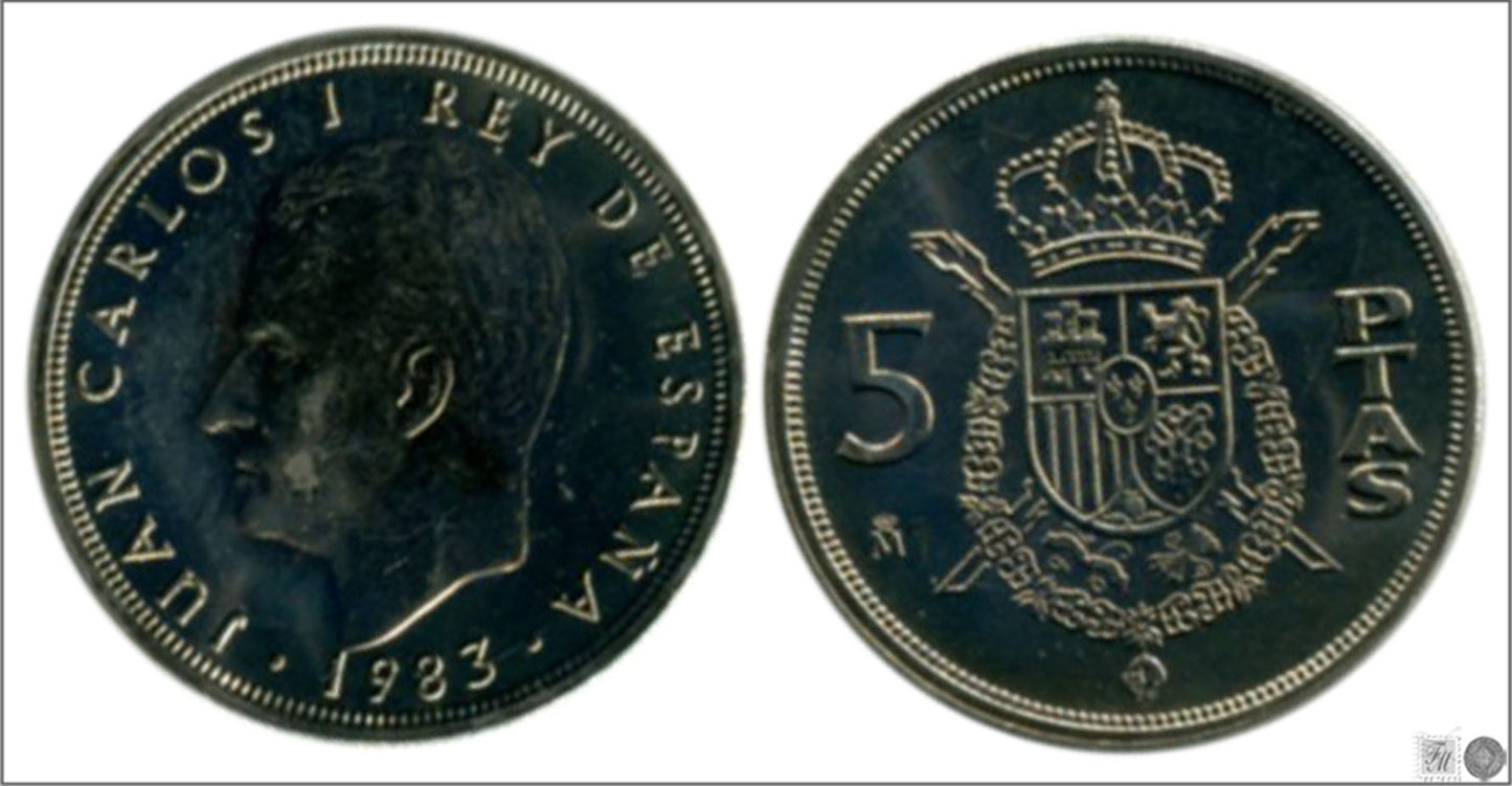 España - 1983 - Juan Carlos I - Nº 00410 - S/C / UNC - 5 ptas 1983 M