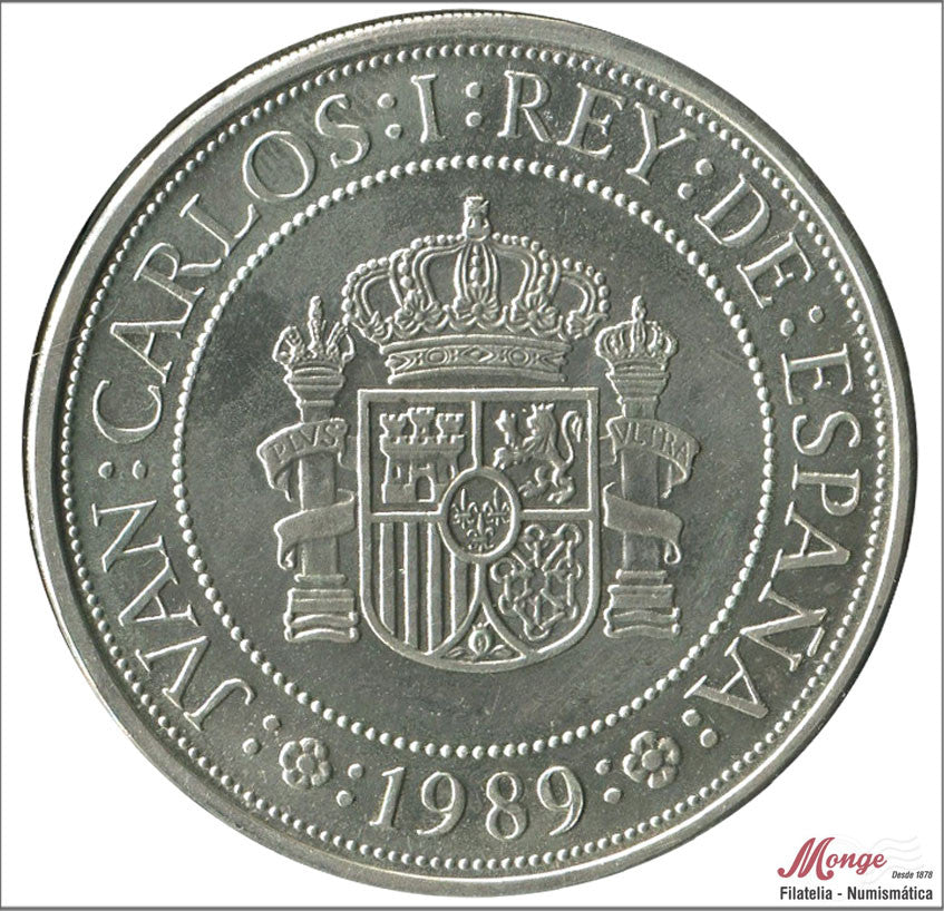 España - 1989 - Conmemorativas FNMT - Nº 00630 - FDC / MS - 5000 ptas. V.centenario 1ª serie / 54 gr. plata