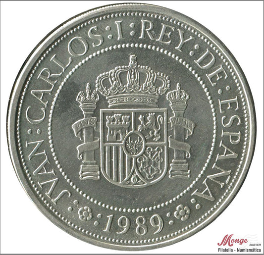 España - 1989 - Conmemorativas FNMT - Nº 00630 - FDC / MS - 5000 ptas. V.centenario 1ª serie / 54 gr. plata