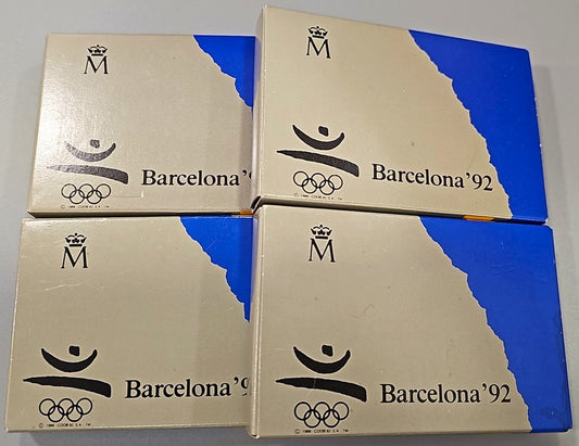 España - 1990 - Conmemorativas FNMT - Nº 00673/76 - FDC / MS - Colección 4 monedas Barcelona´92 / 2ª serie / Atleta-Barca-Cesta