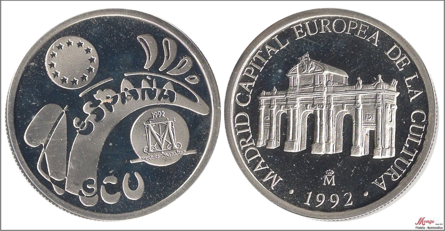 España - 1992 - Conmemorativas FNMT - Nº 00611 - PROOF - 1 Ecu 1992 / 6,75 gr. plata en capsula