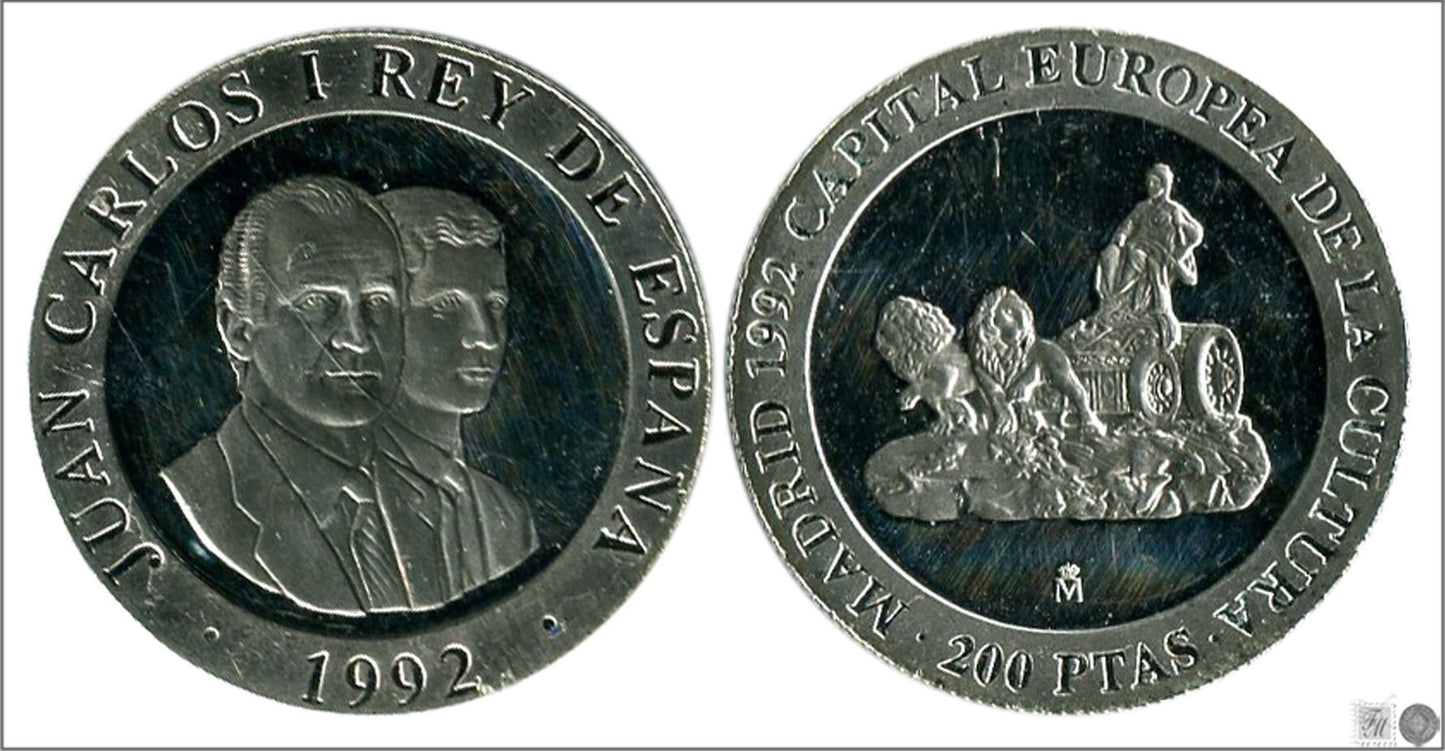 España - 1992 - Juan Carlos I - Nº 00532A (572) - PROOF - 200 ptas. 1992 La Cibeles / Plata.