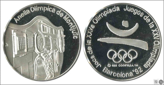 España - 1992 - Medalla - PROOF - Anilla Olimpica / Olimpiada Barcelona 92 / 24,50 gr. plata / En estuche / Oficial