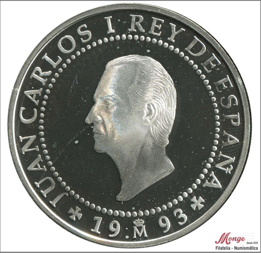 España - 1993 - Conmemorativas FNMT - Nº 00695a - PROOF - 2000 ptas. Jacobeo 1993 - Peregrinos / 27 gr. plata