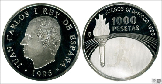 España - 1995 - Conmemorativas FNMT - Nº 00584 - PROOF - 1000 ptas 1995 Juegos Olimpicos Atlanta / 13,50 gr. plata