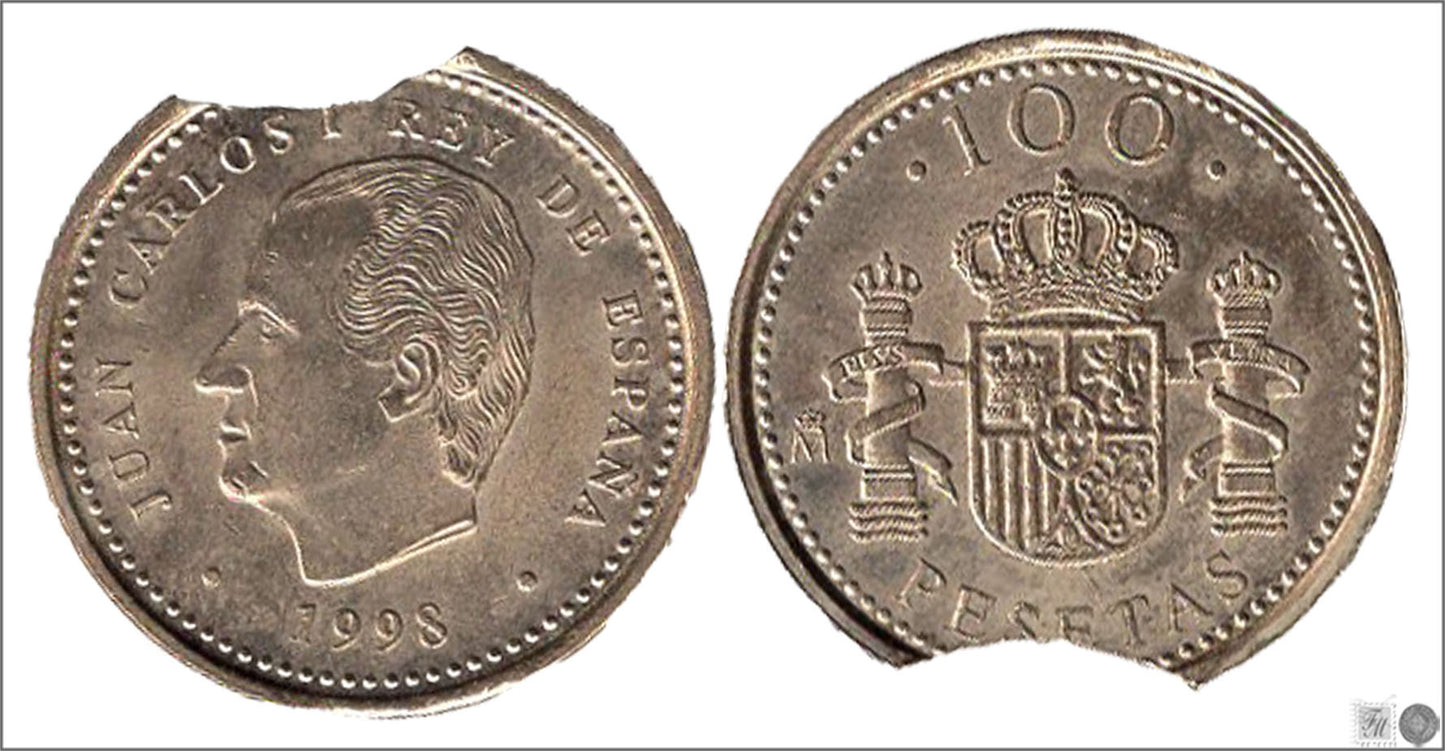 España - 1998 - Juan Carlos I - Nº 00521V - EBC / XF - 100 ptas 1998 / ERROR