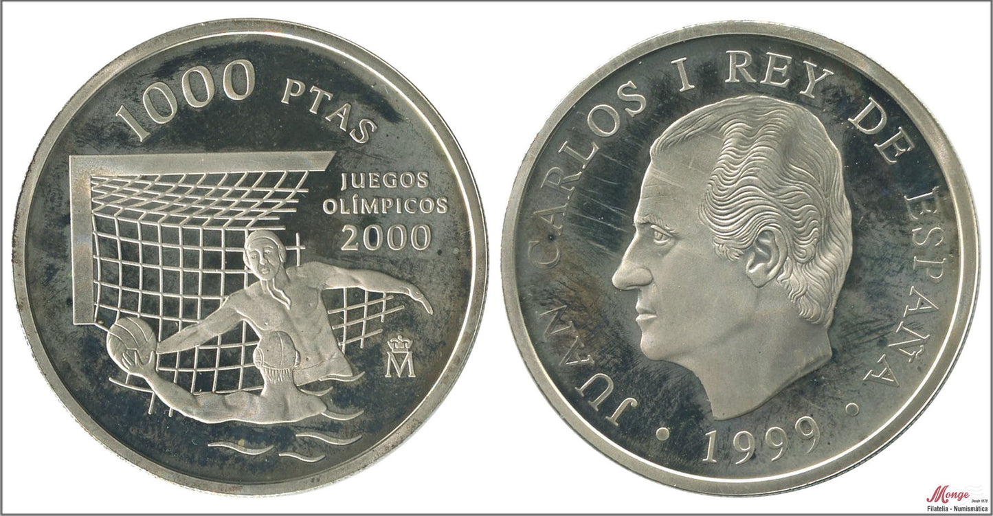 España - 1999 - Conmemorativas FNMT - Nº 00590 - PROOF - 1000 ptas 1999 Juegos Olimpicos Sidney / 13,50 gr. plata / En estuche