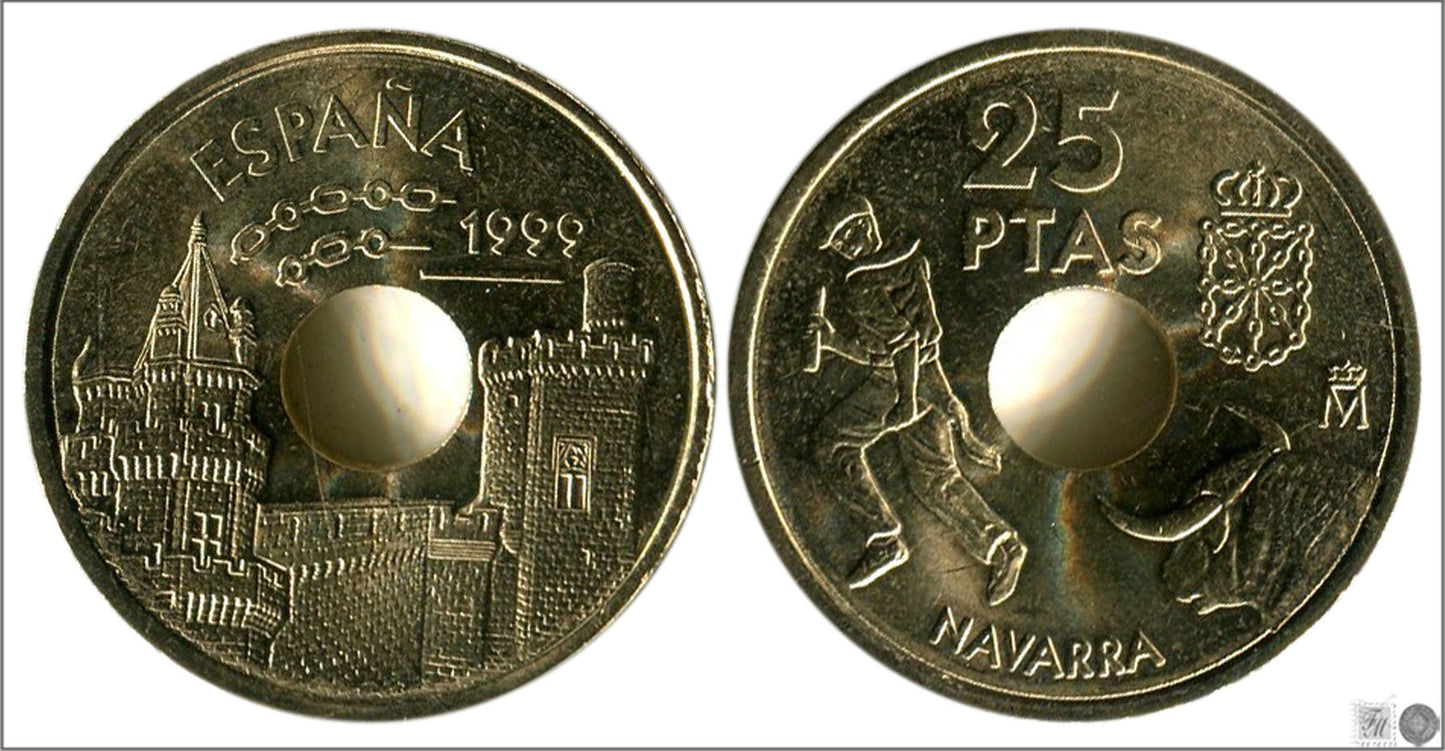 España - 1999 - Juan Carlos I - Nº 00483 - S/C / UNC - 25 ptas 1999 Navarra