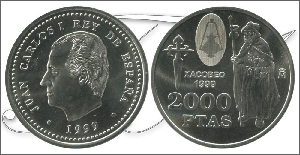 España - 1999 - Juan Carlos I - Nº 00562 - S/C / UNC - 2000 Ptas 1999 AG / bolsa original