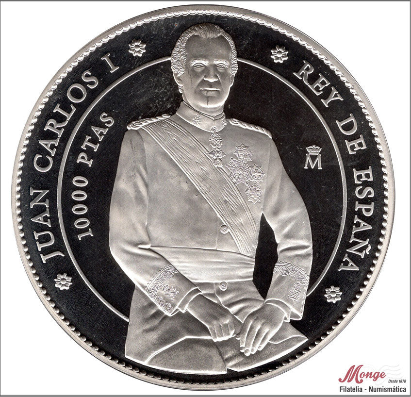 España - 2000 - Conmemorativas FNMT - Nº 00756 - PROOF - 10.000 / 5º Centenario Carlos V 1500-2000 / 168,70 gr. plata / en Estuc