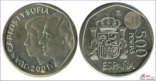 España - 2001 - Juan Carlos I - Nº 00556a - S/C / UNC - 500 ptas 2001 plata - 15,60 gramos