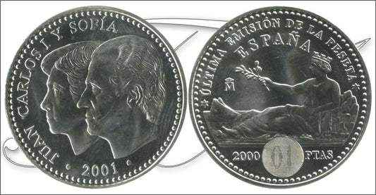 España - 2001 - Juan Carlos I - Nº 00564a - S/C / UNC - 2000 Ptas 2001 AG / sin Bolsa