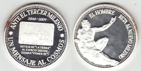 España - 2001 - Medalla - PROOF - Tercer Milenio 2000-2001 / Reto al nuevo Milenio / 31,2 gr. plata