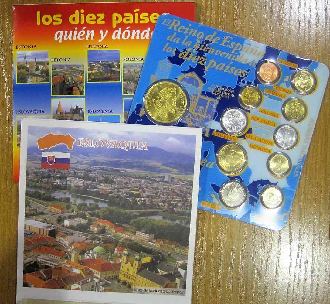 España - 2003 - Monedas Euros en cartera oficial - FDC / MS - Bienvenida a UE (10m)