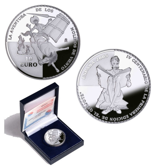 España - 2005 - Conmemorativas FNMT - PROOF - 10 € El Quijote 2005 / Molinos de viento