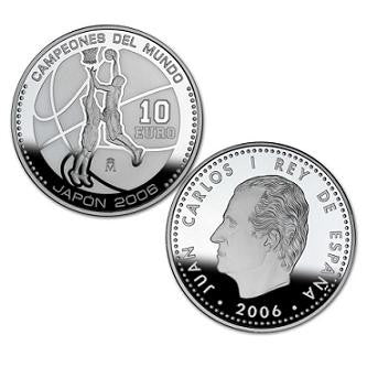 España - 2006 - Conmemorativas FNMT - PROOF - 10 € 2006 Mundial basquet Japón / 27 gr. plata / En Capsula