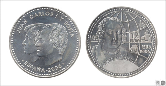 España - 2006 - Monedas euros en plata - S/C / UNC - 12 € año 2006 Colón / Sobre Original