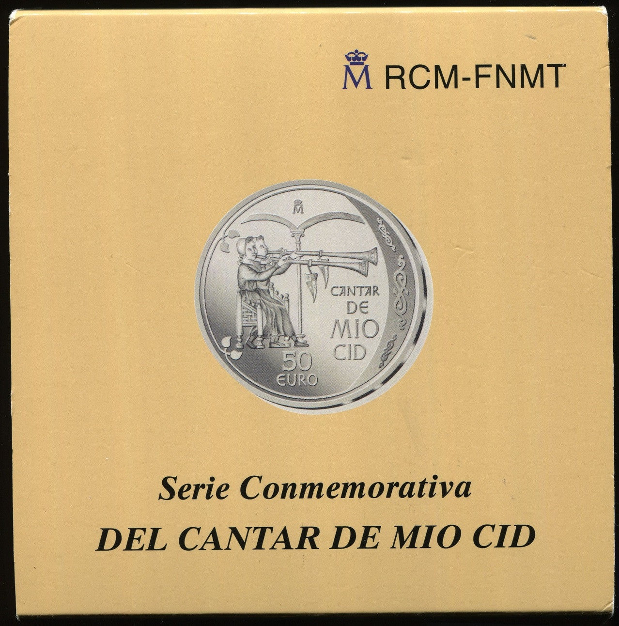 España - 2007 - Conmemorativas FNMT - PROOF - 50 € año 2007 / Cantar Mio Cid / 168,75 gr. Plata / En estuche