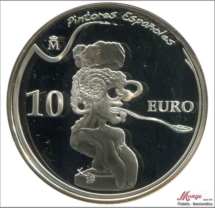 España - 2009 - Conmemorativas FNMT - PROOF - 10 € Año 2009 / Dalí - Picasso / 27 gr. plata en capsula