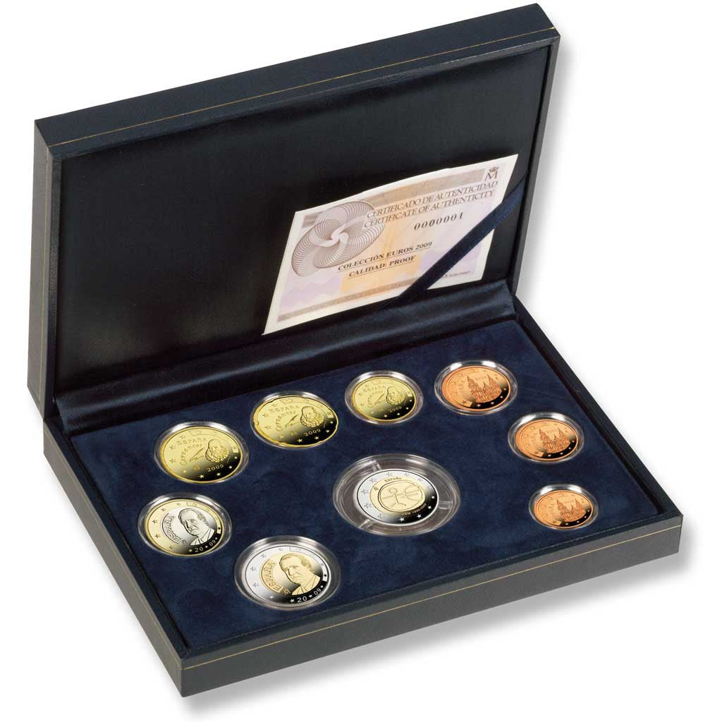 España - 2009 - Monedas Euros en cartera oficial - PROOF - Año 2009 (9 monedas) en estuche