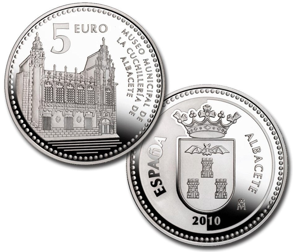 España - 2010 - Monedas euros en plata - PROOF - 5 € Año 2010 / Albacete / Plata / En capsula