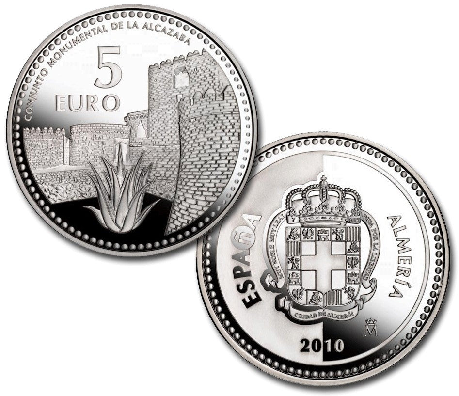 España - 2010 - Monedas euros en plata - PROOF - 5 € Año 2010 / Almería / Plata