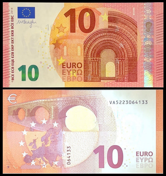 España - 2011 - Billetes en Euros - Nº N-2011-06 - SC/UNC - 10 € Año 2011 - V - Firma Draghi / Cod. V004