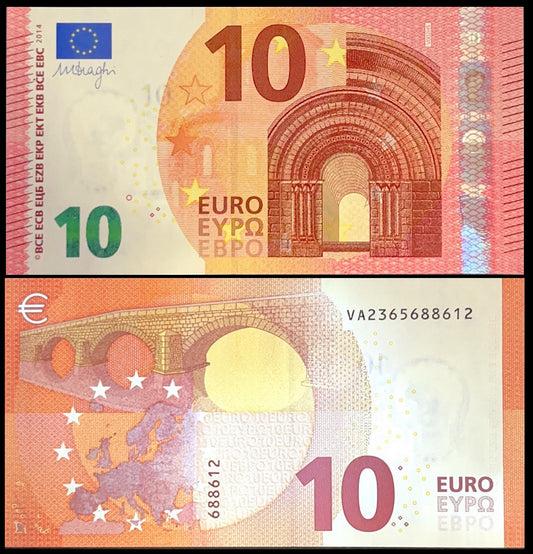 España - 2011 - Billetes en Euros - Nº N-2011-07 - SC/UNC - 10 € Año 2011 - V - Firma Draghi / Cod. V002