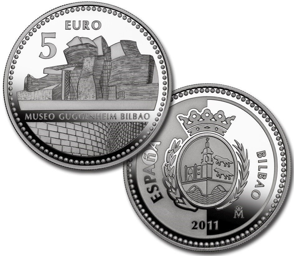 España - 2011 - Monedas euros en plata - PROOF - 5 € Año 2011 / Bilbao / Plata / En capsula