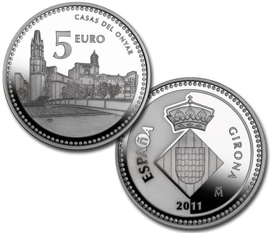 España - 2011 - Monedas euros en plata - PROOF - 5 € Año 2011 / Girona / Plata / En capsula