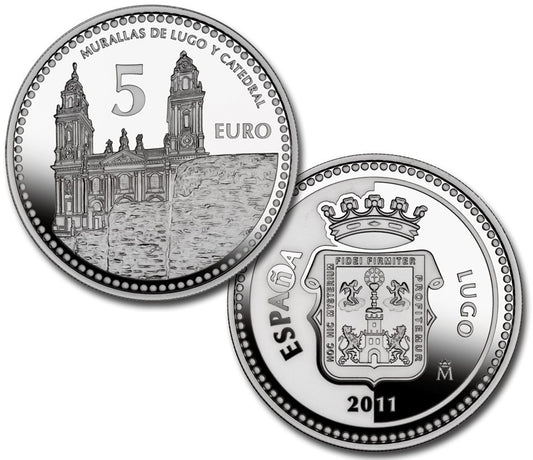 España - 2011 - Monedas euros en plata - PROOF - 5 € Año 2011 / Lugo / Plata / En capsula