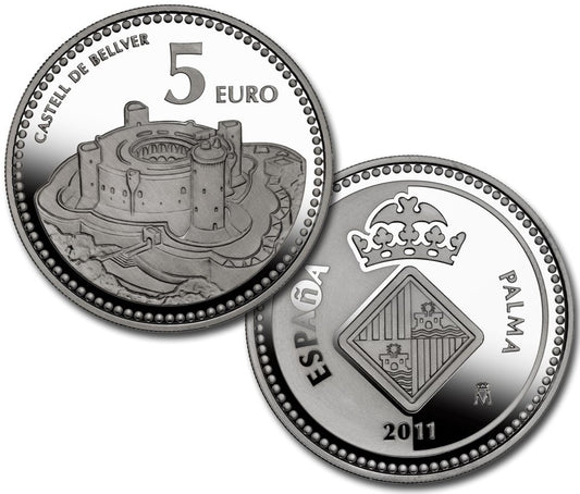 España - 2011 - Monedas euros en plata - PROOF - 5 € Año 2011 / Palma / Plata / En capsula