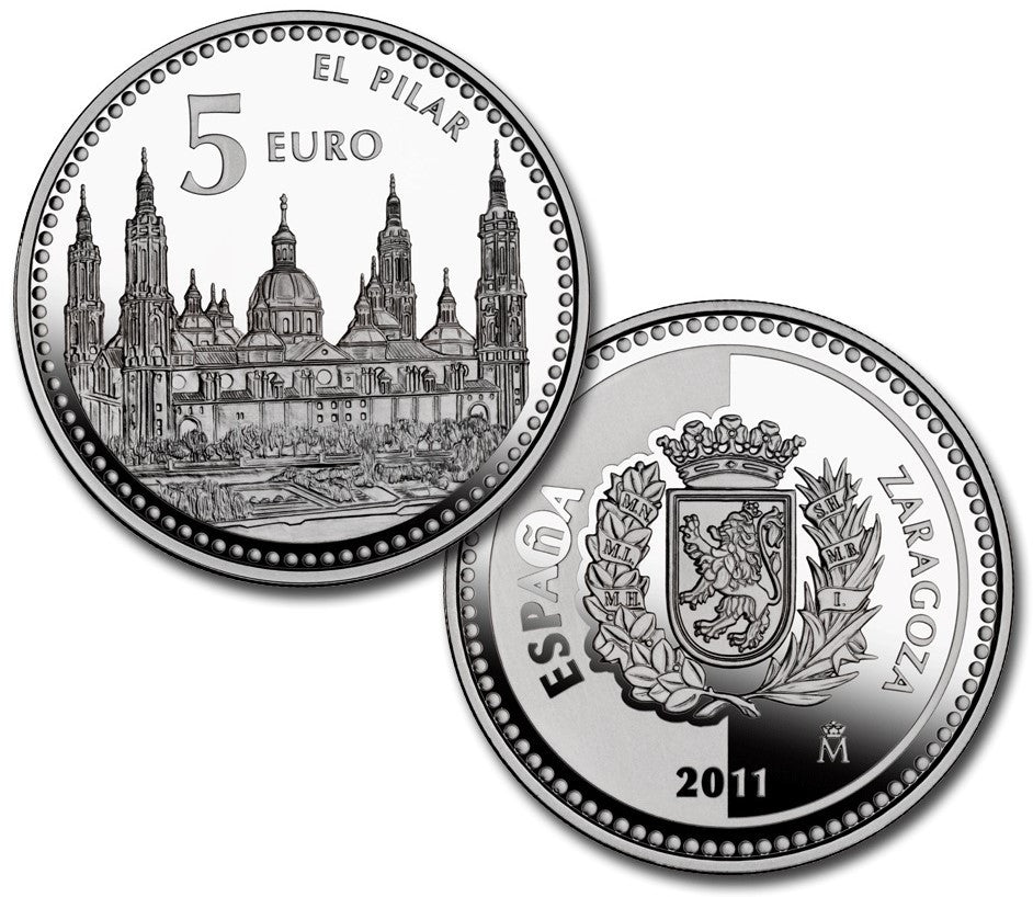 España - 2011 - Monedas euros en plata - PROOF - 5 € Año 2011 / Zaragoza / Plata / En capsula