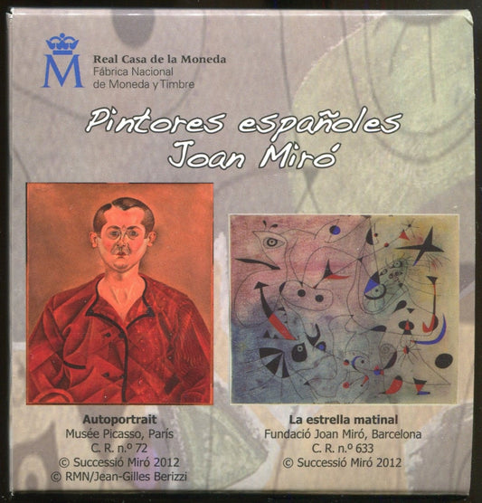 España - 2012 - Conmemorativas FNMT - PROOF - 10 € Año 2012 / Pintor Miró "La estrella matinal" / Plata / En estuche