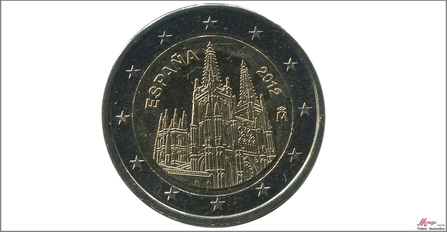 España - 2012 - Monedas Euros circulación - S/C / UNC - 2 € Año 2012 / Catedral de Burgos