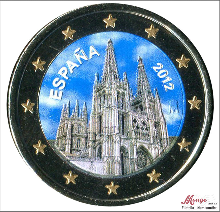 España - 2012 - Monedas Euros Color - S/C / UNC - 2 € Año 2012 / Catedral de Burgos / Coloreada