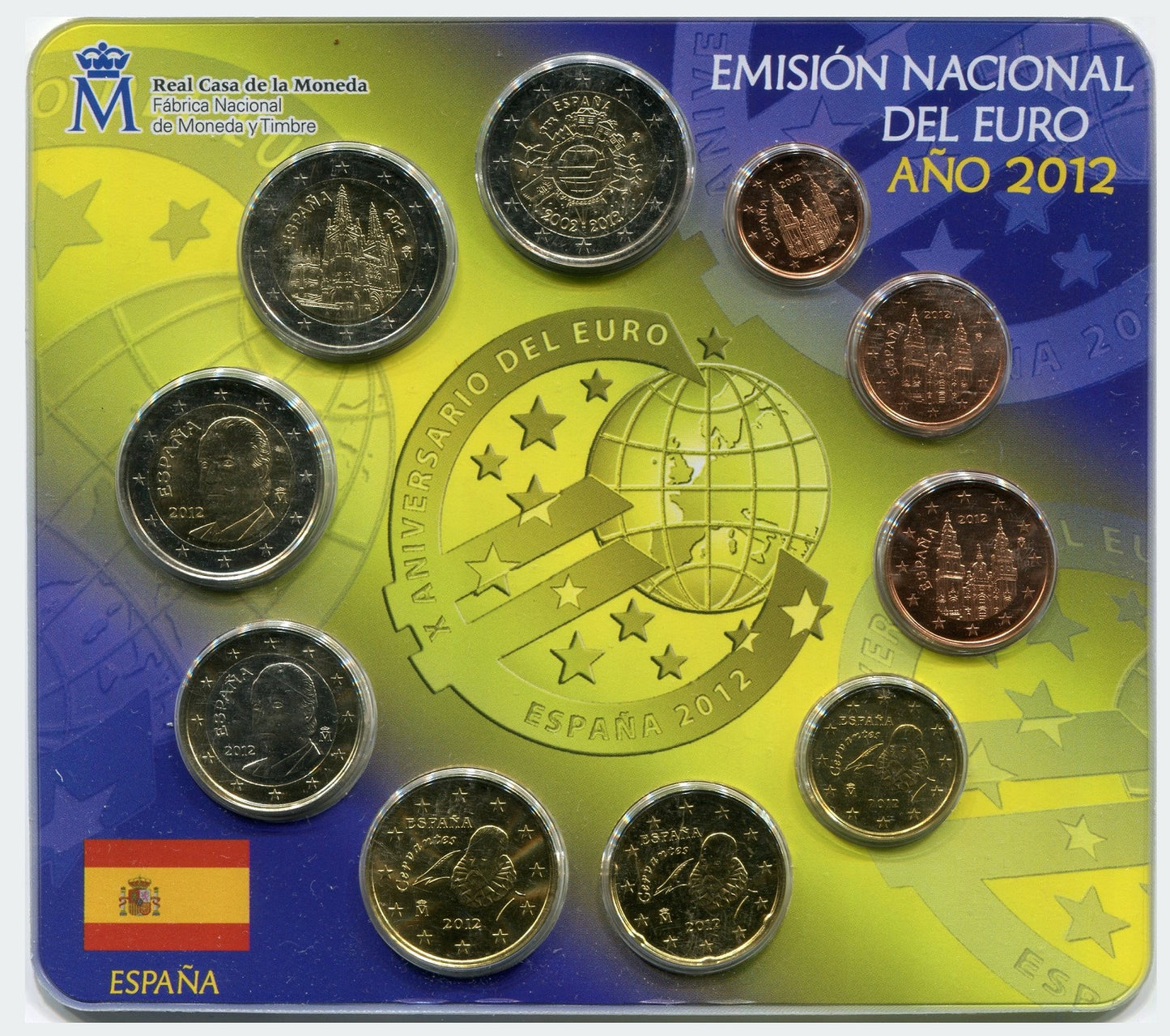 España - 2012 - Monedas Euros en cartera oficial - FDC / MS - Año 2012 (10 monedas)