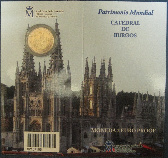 España - 2012 - Monedas Euros en cartera oficial - PROOF - 2 € Año 2012 / Burgos / En estuche