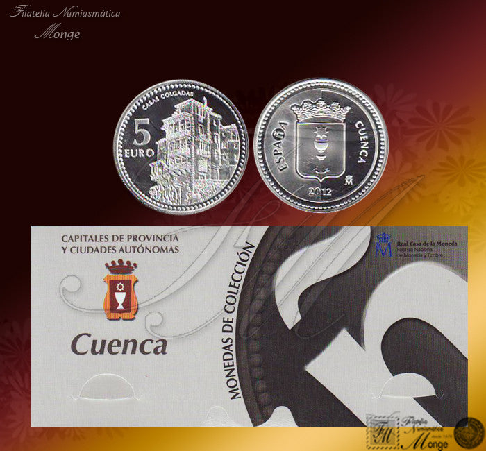 España - 2012 - Monedas euros en plata - PROOF - 5 € Año 2012 / Cuenca / Plata / En estuche oficial