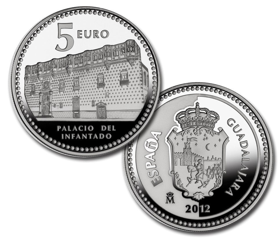 España - 2012 - Monedas euros en plata - PROOF - 5 € Año 2012 / Guadalajara / Plata / En capsula