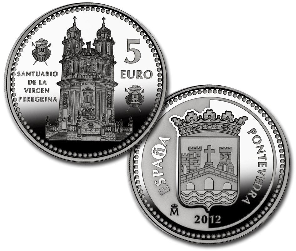 España - 2012 - Monedas euros en plata - PROOF - 5 € Año 2012 / Pontevedra / Plata / En capsula