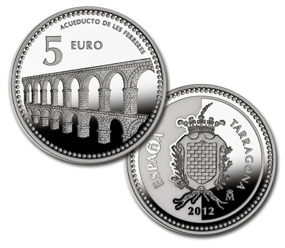 España - 2012 - Monedas euros en plata - PROOF - 5 € Año 2012 / Tarragona / Plata / En capsula