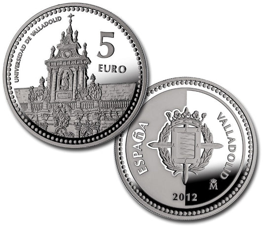 España - 2012 - Monedas euros en plata - PROOF - 5 € Año 2012 / Valladolid / Plata / En capsula