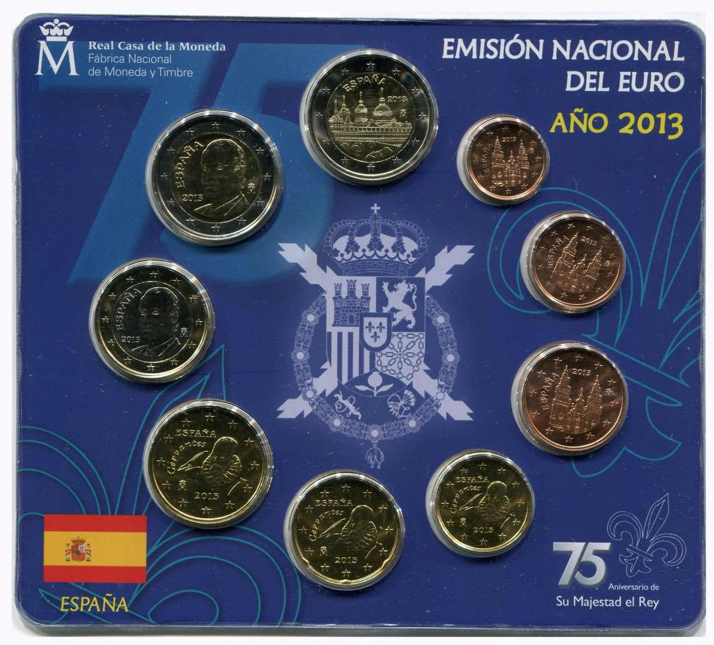 España - 2013 - Monedas Euros en cartera oficial - FDC / MS - Año 2013 (9 monedas)