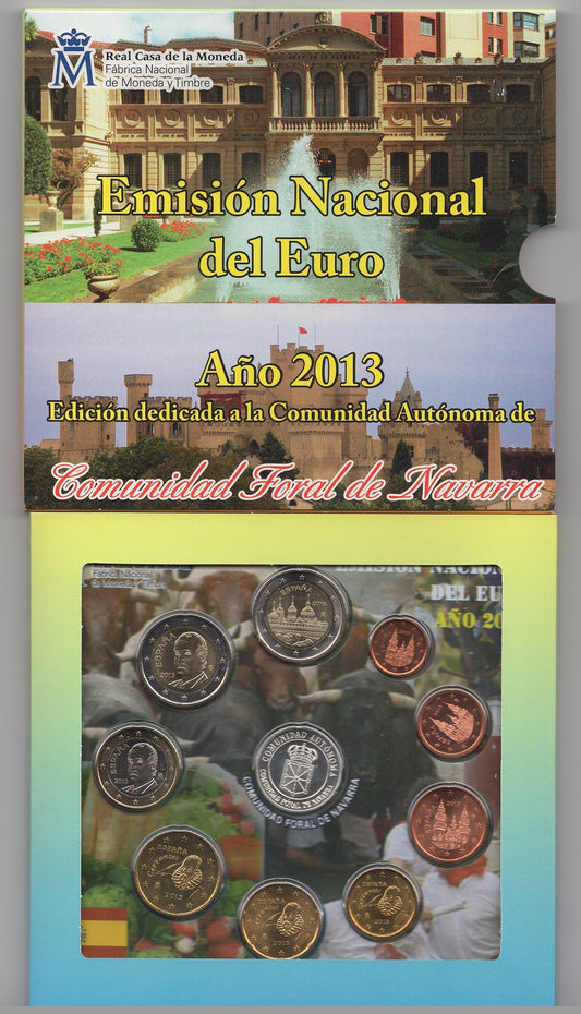 España - 2013 - Monedas Euros en cartera oficial - FDC / MS - Año 2013 Autonomias Navarra y Valencia (2 carteras)