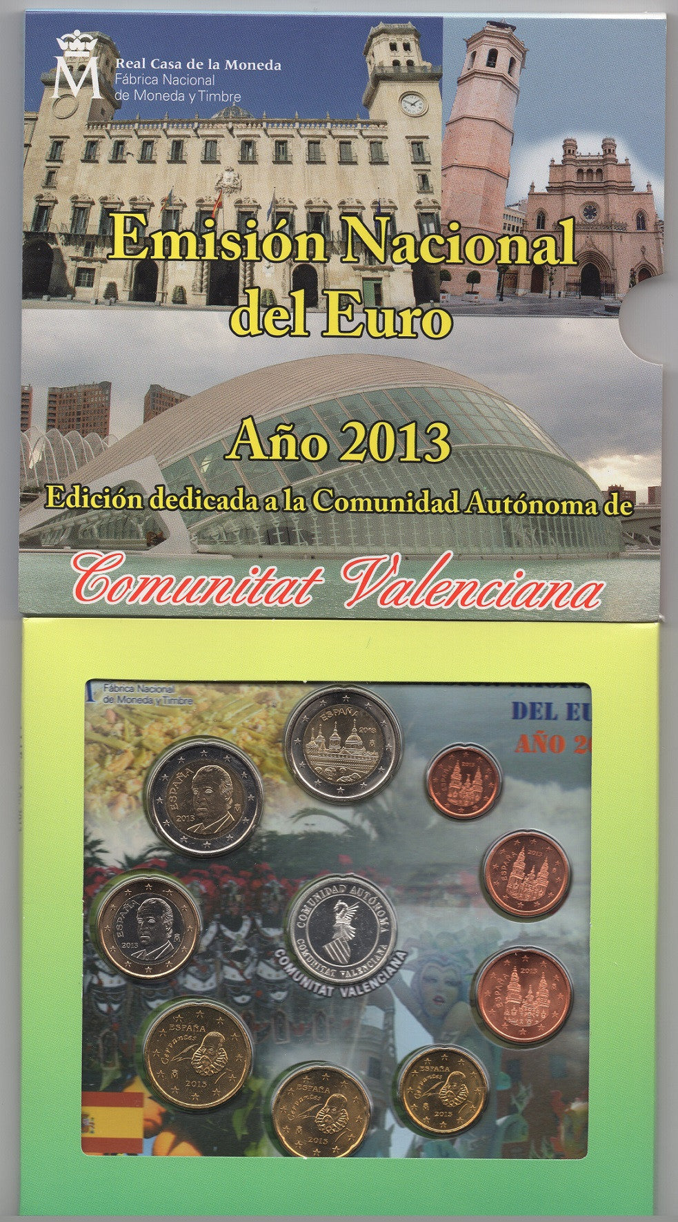 España - 2013 - Monedas Euros en cartera oficial - FDC / MS - Año 2013 / Autonomias Valencia