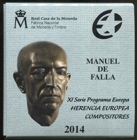 España - 2014 - Conmemorativas FNMT - PROOF - 10 € año 2014 / Manuel de Falla / plata / En estuche