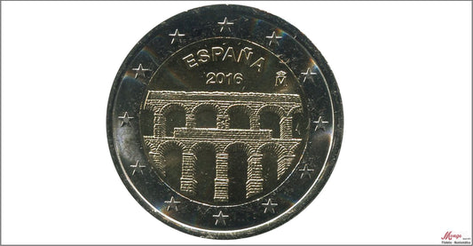 España - 2016 - Monedas Euros circulación - S/C / UNC - 2 € Año 2016 / Acueducto Segovia