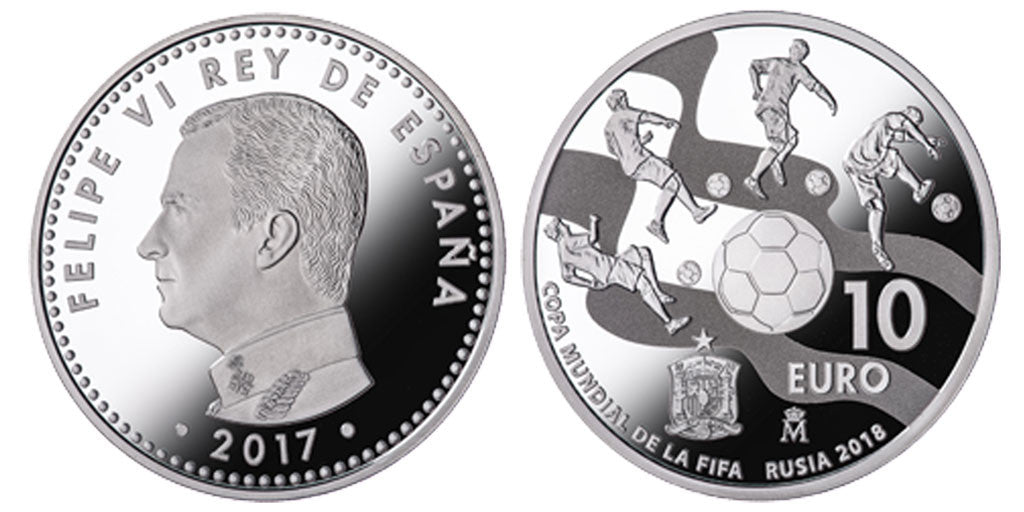 España - 2017 - Conmemorativas FNMT - PROOF - 10 € Año 2017 / Copa Mundial de la Fifa Rusia 2018 / Plata / En estuche